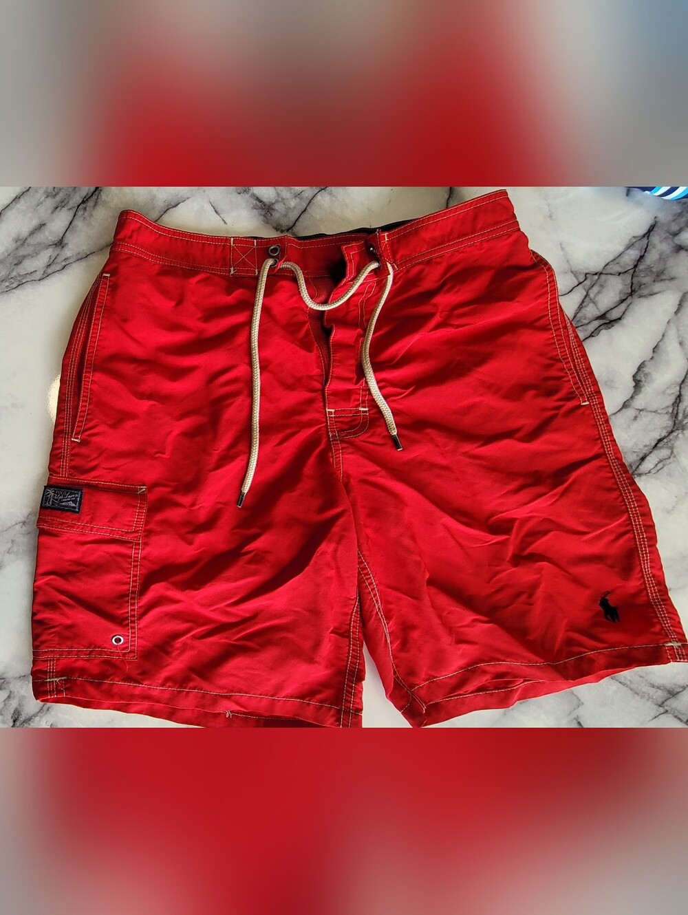 Polo Ralph Lauren Red Swim Trunks Boardshorts Size M